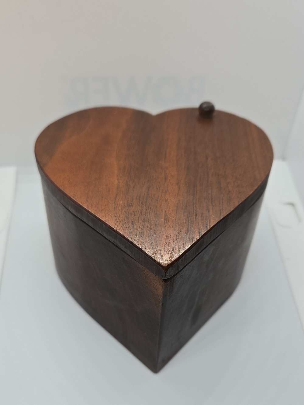 VTG Wooden Swivel Heart Trinket Box